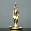 Yuxuan Moderno Simples Criativo Banhado a Ouro Menina de Yoga Pequenos Enfeites Cerâmica Casa Personagem Abstrato Presente de Abertura