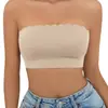 Top Tubo Sexy Sem Costura com Fivela Frontal Borda Ondulada Roupa Íntima Transfronteiriça TK Hipson Temu Shein Igual
