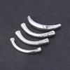 Plata Esterlina S925 Hecho a Mano Tubo de Plata Martillada Codo Irregular DIY Collar de Cuerda con Cuentas Pulsera Accesorios de Plata