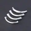 Plata de Ley S925 Tubo de Plata Martillado Hecho a Mano Codo Asimétrico Cuerda de Cuentas DIY para Collar Pulsera Accesorios de Plata