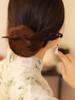 Yulan dijo que horquilla de madera simple Xiangyun placa para el pelo bola de pelo tocado colgante de Magnolia horquilla Hanfu cheongsam antigua