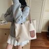 Nova Bolsa de Lona Estilo Japonês para Mulheres, Bolsa Tote Simples para o Dia a Dia, Bolsa de Mão Versátil da Moda, Bolsa de Ombro, Bolsa de Tecido de Grande Capacidade