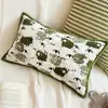 Funda de Cojín para Sofá de Sala de Estar Verde Retro Funda de Almohada Cubierta para Cojín de Tiro para Dormitorio Mesita de Noche Ventana Saliente Funda de Cojín Lumbar
