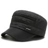 Sombrero Simple para Hombre Invierno Nuevo Sombrero de Copa Plana para Mediana Edad y Ancianos Sombrero Cálido Casual Papá a Prueba de Frío Bordado Sombrero con Protección para las Orejas