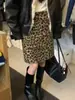 Falda Estampada de Leopardo Ajustada a la Cadera de Cintura Alta Adelgazante, Falda Corta de Moda Retro Invierno 2026, Falda de Línea A Nueva y Única, Versátil