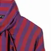 Camisa de Rayas con Cuello Alto de Pie, Doble Botonadura y Lazo para Mujer, Nueva Colección Primavera 2026, Transfronteriza AliExpress 5929217