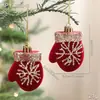 Adornos Navideños de Terciopelo Rojo Vino de Lujo Ligero Transfronterizos con Purpurina y Polvo Dorado, Decoraciones Colgantes de Forma Única, Colgantes Decorativos de Lujo Ligero para Arreglos