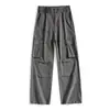 Pantalones de trabajo rectos de algodón elástico estilo americano para hombre, novedad otoño e invierno 2026, pantalones largos casuales holgados multibolsillos vintage