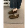 Sapatos de camurça vintage com dedo do pé redondo para mulheres na primavera e no outono Novos sapatos Burken para dedo grande Sapatos femininos Flat Slip-on Casual Pea Shoes