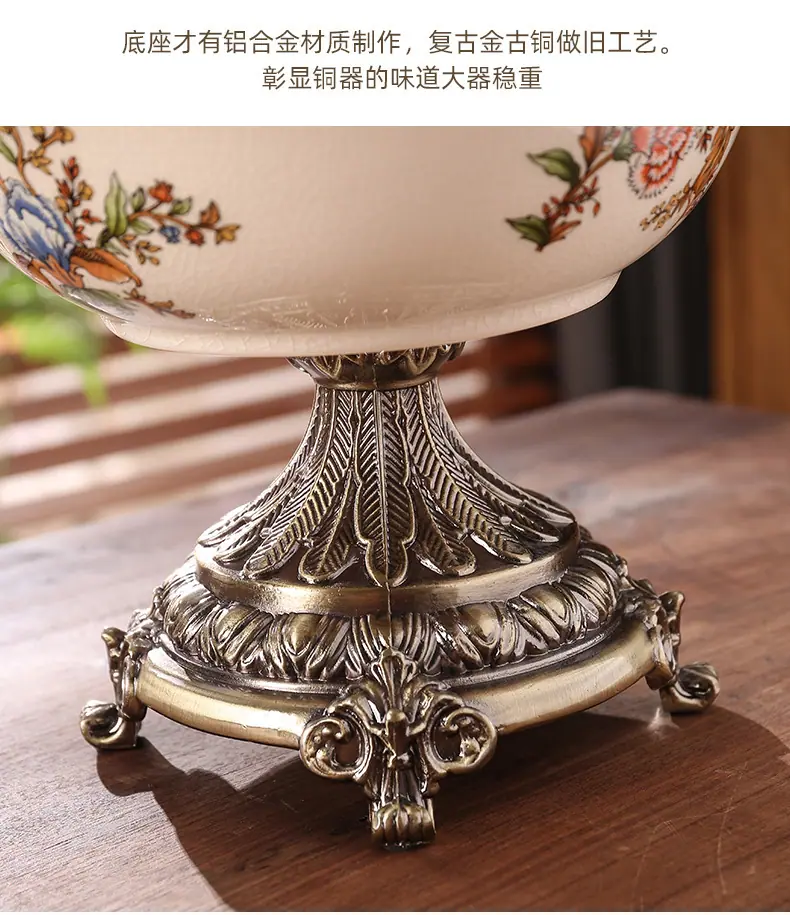 美式粉彩高脚果盘_14