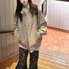Chaqueta Wubic Crab Estilo Retro Americano Cuello Alto para Mujer, Nuevo Estilo Coreano Ins Corte Holgado Versátil Chaqueta de Trabajo Color Caqui para Primavera y Otoño
