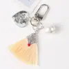 Pingente de chaveiro de borla cor pérola criativa cor de doce valorize você decoração de bolsa de amantes suporte processamento personalização