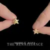 Pendientes de Estrella Asimétrica de Circonita Estilo Francés Vintage de Mediados de Siglo Lujo Accesible Pendientes de Moda Estilo Ab de Gama Alta