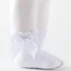 Meias de Algodão para Primavera, Outono e Inverno com Laço Grande Estilo Pequena Princesa Lolita Palácio Meias Curtas Bebê Rosa Fofo Menina