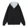 Moletom com capuz e zíper duplo cardigã de algodão chinês estilo americano moderno, jaqueta estampada estilo retrô high street casual solta