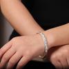 Prata Pura 999.9 Prata de Lei Pulseira Aberta Estilo Chinês Margarida Pulseira Étnica