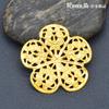 Accesorios DIY Base Joyería Pieza de Flor 37mm Pieza de Flor de Hierro Hueca de Cinco Pétalos Horquilla Flor Plana de Cinco Hojas
