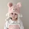 Gorros para Bebé para Otoño e Invierno, Lindos Gorros de Felpa para Bebés y Niños Pequeños, Engrosados para Calidez, Cortavientos y Protectores de Orejas para Uso al Aire Libre en Invierno
