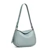 Bolsos de Piel de Vaca de Primera Capa de Gran Capacidad para Mujer Tipo Concha Nuevo Popular Bolso Cruzado Casual Bolso de Hombro Único Bolso de Axila