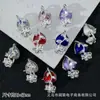 Colgante de Corazón con Flor de Rosa Entrelazada Estilo Gótico Pulsera de Cuentas DIY Collar Pendientes Accesorios de Joyería de Aleación