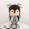 Sombrero de Ciervo Pequeño Sombrero de Punto Otoño e Invierno Lindo Súper Adorable Estilo Coreano Sombrero con Protección para las Orejas Suelto Sombrero de Pescador de Lana para Estudiante