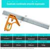 Ferramenta de medição régua angular combinada 300MM aço inoxidável função 180 graus régua angular para marcenaria com nível trabalhador de marcenaria