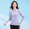 Top Fresco de Seda de Hielo de Manga Larga con Protección Solar Transpirable Top Deportivo Ropa Casual para Fitness al Aire Libre Camiseta de Seda de Hielo Top para Mujer