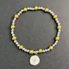 Pulsera de Acero Inoxidable con Cordón Elástico y Colgante de Corazón, Estilo Ins de Nueva Moda Transfronterizo, Regalo Especial para Novia en el Festival Qixi