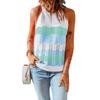 Tops Color Block Europeus e Americanos 2026 para Mulheres, Novo Estilo Transfronteiriço de Verão, Suéter Colete Tricotado Color Block Patchwork de Algodão Amazon
