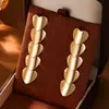 Pendientes de Corazón Europeos y Americanos Elegantes con Empalme Multicapa Pendientes de Corazón Brillantes Simples Exagerados Pendientes Transfronterizos Metal