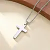 Collar Cruz de Acero Inoxidable Huayue Hip-Hop Transfronterizo para Hombre, Colgante de Cadena Versátil Sencillo y Elegante para Suéter, Varios Estilos