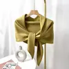 Xale de diamante espesso de dupla face para usar no inverno, cachecol de tricô simples coreano de lã, feminino, outono e inverno, lazer