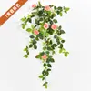 Flor de rosa flor colgante flor de rosa flor artificial enredadera colgante de pared decoración de pared planta araña flor colgante de pared flor de plástico colgante