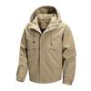 Jaqueta com Capuz Casual Nova para Outono e Primavera Masculina Marca Moderna Roupa de Trabalho Estilo Americano Jaqueta Masculina com Múltiplos Bolsos