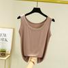 Verão Novo Modal Camisole de abas largas Feminino U-collar Loose Slim Sleeveless Base Shirt All-match Women's Top