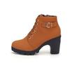 Otoño e Invierno Nuevas Botas Europeas y Americanas de Comercio Exterior Talla Grande 42 con Cordones Delanteros Plataforma Suela Gruesa Botines Fabricante Stock Listo