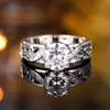 Anillo de Dedo Hueco Tallado Estilo Corte Transfronterizo Rongxing Anillo Hueco con Diseños de Volutas Anillo Hueco para Dedo Incrustación Densa Anillo Decorativo para Propuesta