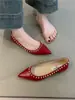 Zapatos de Noche para Aumentar la Altura para Personas Bajas, Nuevo Estilo Francés 2025 Elegantes y Delicados con Remaches, Puntiagudos, de Boca Baja, Zapatos para Ropa de Trabajo