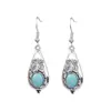 Moda Europea y Americana Estilo Retro Piedra de Cristal Natural Piedra Ojo de Tigre Colgante Hueco Forma de Gota de Agua Collar Joyería al por Mayor