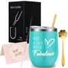 Taza Térmica de 12 oz, Linda Taza de Café de Acero Inoxidable 304, Regalo para Mujeres, Vaso para Hielo de 20 oz, Copa de Vino Tinto, Logo Personalizado