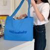 Ins Blogger Bolsa de Lona Shopping Nueva Estampada Color Sólido Moda Simple Gran Capacidad Bolso de Hombro para Mujer