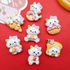 Cartoon Bright Poodles Play Bread Donut Cat Resin Acessórios DIY Headwear Hairpin Mobile Phone Shell Water Cup Patch