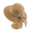 Sombrero de Paja con Lazo para Primavera y Verano para Mujer, Sombrero de Sol Versátil y Dulce para la Playa, Sombrero de Moda con Protección Solar
