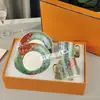 Juego de Taza y Platillo de Café Retro Estilo Europeo Transfronterizo Taza Creativa Pequeña Recta con Asa Dorada Taza para el Hogar Exquisita de Gama Alta