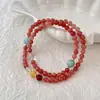 Pulsera de Ágata de Doble Capa con un Diseño Único, Versátil, Elegante, de Alta Gama, a la Moda, Joyería de Cuentas de Tendencia