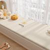 Tapete para Bay Window Estilo Couro Cor Creme, Resistente a Manchas e Fácil de Cuidar, Tapete Limpável e Sem Lavagem, Tapete Antiderrapante Cortável para Varanda