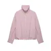 Bestseller transfronterizo de AliExpress: Colección nueva primavera 2026, chaqueta larga de manga larga para mujer, color liso, casual, elegante, con cuello alto y bajo acampanado