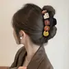 Grampo de Cabelo com Textura de Strass Francês, Versátil para Rabo de Cavalo Alto, Prendedor Shark Doce, Pequeno Grampo de Cabelo de Alta Qualidade para Festa de Estudantes