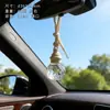 Pingente Aromaterapia para Carro Frasco Vazio, Frasco Difusor de Óleo Essencial para Interior de Carro, Frasco de Perfume Criativo de Vidro com Tampa de Madeira de Lótus Atacado