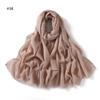 Feminino outono e inverno algodão e linho acolchoado macio monocromático barba curta fio slub cachecol longo cachecol xale slub cachecol de algodão 150G